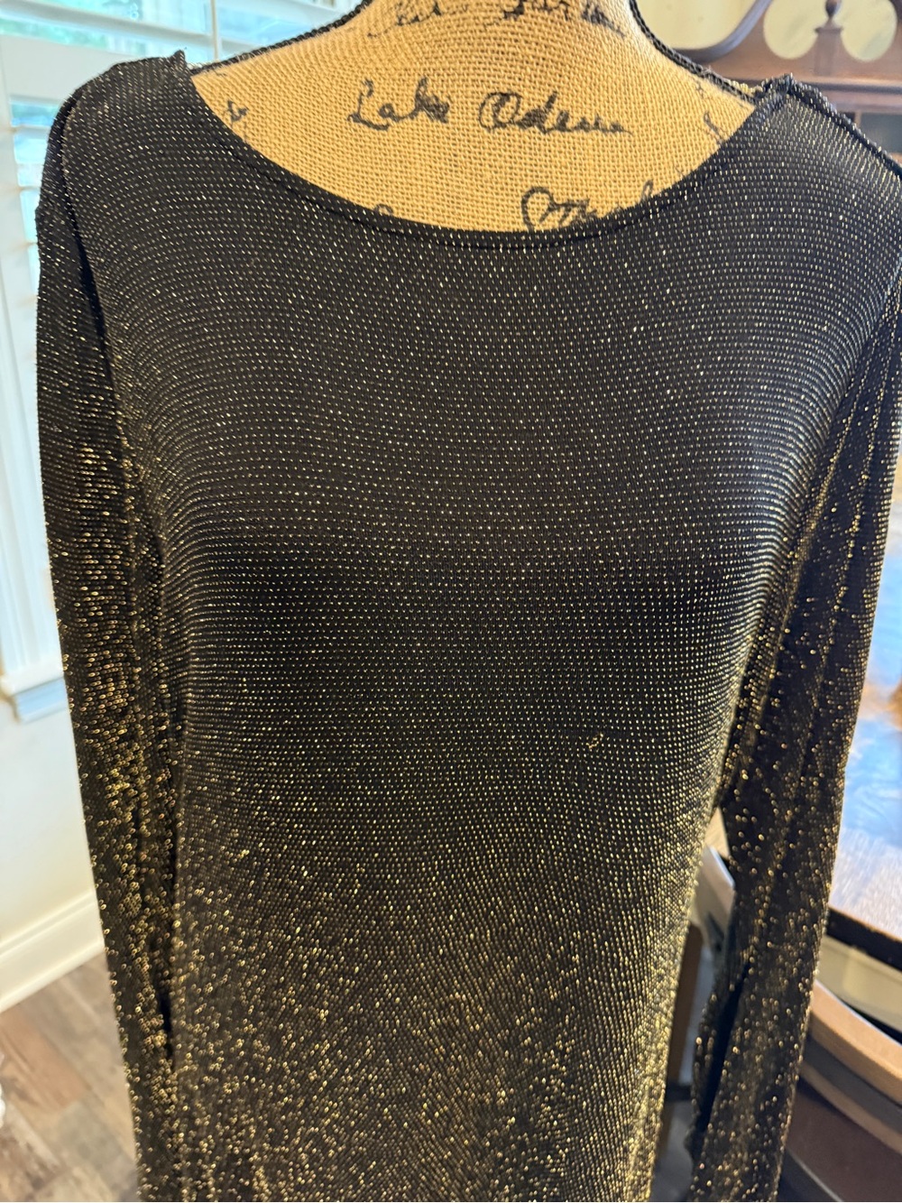 Michael Kors “Gold Flame” Metallic Cowlback Dress